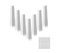 Ujjdwiurgh Lot de 8 caches d'angle en aluminium argenté et blanc avec finition lisse, 24 clous inclus pour maison mobile