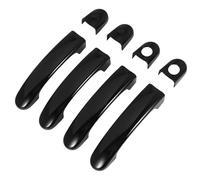 Ujjdwiurgh Lot de 8 caches de poignée de porte en ABS chromé pour van Transporter T5 T6 2003-2015 Noir brillant