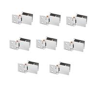 Ujjdwiurgh Lot de 8 charnières de porte en verre, 5 mm-8 mm, réglable, rectangulaire, pince unique pour armoire, placard, charnières de porte en verre