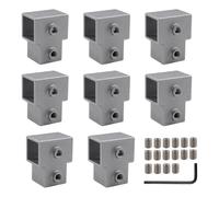 Ujjdwiurgh Lot de 8 connecteurs de tube carré en alliage d'aluminium de 25 mm, 3 voies pour raccord de tuyau en T, colliers de serrage en forme de T