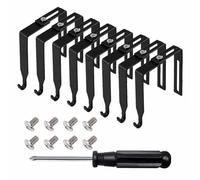 Ujjdwiurgh Lot de 8 crochets universels en métal noir pour cabine de porte, miroir, cabine