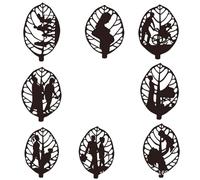 Ujjdwiurgh Lot de 8 feuilles décoratives pour la fête des mères - Souvenir artistique - En métal noir - Cadeau de remerciement pour maman