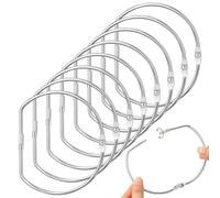 Ujjdwiurgh Lot de 8 grands anneaux de classeur en acier plaqué en forme de D de 10,2 cm, parfaits pour l'organisation de livres et de porte-clés à domicile ou au bureau