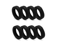 Ujjdwiurgh Lot de 8 housses de roue en silicone pour compartiment à bagages compatible avec la plupart des 8 roues pivotantes Noir