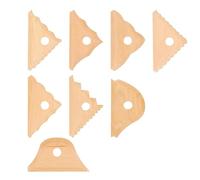 Ujjdwiurgh Lot de 8 outils de coupe de poterie pour poterie Côtes de poterie Argile Outils de façonnage de pied en bois de hêtre Côtes de poterie Fournitures de poterie