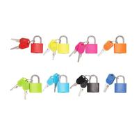 Ujjdwiurgh Lot de 8 petits cadenas colorés avec clé pour bagages, casier de gym, pour l'extérieur, l'école, la maison A