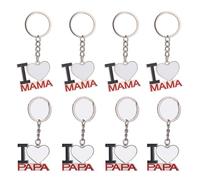 Ujjdwiurgh Lot de 8 porte-clés vierges en métal avec transfert de chaleur pour sublimation à faire soi-même, pour MAMA