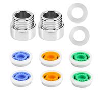 Ujjdwiurgh Lot de 8 RéDucteurs de DéBit de Douche, Limiteur D'Eau, Filetage 1/2 Pouce Taille 4, 6 et 9 L/Min pour éConomiser dans la Salle de Bain