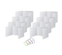 Ujjdwiurgh Lot de 8 séparateurs de bureau pour étudiants, en plastique imperméable, faciles à nettoyer, protection de l'intimité pour salle de classe, blanc