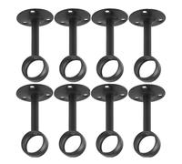 Ujjdwiurgh Lot de 8 supports de tringle à rideaux pour tringle à rideaux de 3,8 cm - Noir