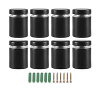 Ujjdwiurgh Lot de 8 Vis D'Entretoise 3/4 X 1 Pouce Noir Entretoises de Signe Suspendus Acrylique Cadre Photo Kit de Vis Publicitaires
