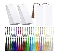 Ujjdwiurgh Lot de 80 marque-pages vierges à transfert thermique pour anniversaire, saison scolaire, remise de diplôme, Noël, Saint-Valentin, fête des mères, fête des pères et autres cadeaux