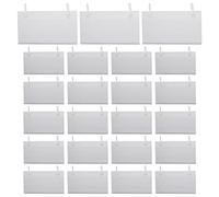 Ujjdwiurgh Lot de 80 supports d'étiquettes en plastique pour panier de prix, tickets avec bouton de fermeture pour le marché des épiceries