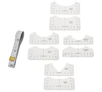 Ujjdwiurgh Lot de 9 outils d'alignement de t-shirts, règle de guide de t-shirt pour la conception de vêtements, règles de t-shirt alignées en PVC sur le dos et le devant