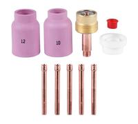 Ujjdwiurgh Lot de 9 torches de soudage TIG - Grande lentille à gaz longue et tasse en alumine pour WP17 WP18 WP26 TIG - Kit d'accessoires