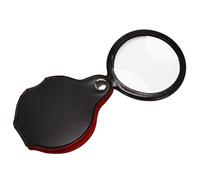 Ujjdwiurgh Loupe de poche en verre 5X avec pochette en cuir pliable