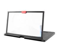 Ujjdwiurgh Loupe D'éCran de TéLéPhone Portable 12 Pouces 3D HD Support de Support D'Amplificateur VidéO avec Support de Bureau Pliant Noir de de Film