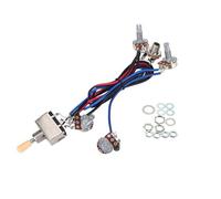 Ujjdwiurgh Lp Micros Guitare ÉLectrique Kit de Câblage 2T2V 500K Pots Commutateur à 3Voies avec Prise pour Dual Humbucker les Pual Style Remplacement de Guitare,Casquette Couleur CrèMe
