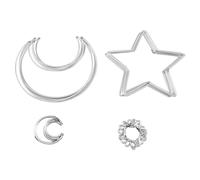 Ujjdwiurgh Lune Attrape-RêVes éToile Anneaux de Cerceau en MéTal Cercle Macramé pour Bricolage Artisanat Attrapeur de RêVes Faisant Maison DéCoration Murale