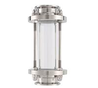 Ujjdwiurgh Lunette de Vue Avec Extrémité de La Pince, Débit Sanitaire Verre de Visée Droit Sus316 Type de Pince Triple de 1,5 Pouce (Tuyau D'Écoulement Od 38Mm)