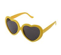 Ujjdwiurgh Lunettes De Soleil en Forme De Cœur D'ÉTÉ Amusant À La Mode Jaune
