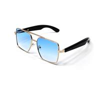 Ujjdwiurgh Lunettes de soleil intelligentes, lunettes de musique, Bluetooth, appel, sports de plein air, étanches, anti-UV, lunettes Bluetooth pour homme et femme, bleu