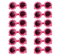 Ujjdwiurgh Lunettes de soleil rondes pour enfants motif marguerites Lunettes de soleil d'extérieur Protection solaire Plage Cadeau d'anniversaire Rouge