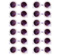 Ujjdwiurgh Lunettes de soleil rondes pour enfants motif marguerites Lunettes de soleil Protection solaire Plage Cadeau d'anniversaire Blanc