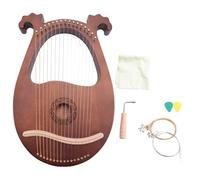 Ujjdwiurgh Lyre Harp, 16 cordes en acajou instrument de corps avec clé d'accordage et cordes de rechange