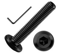 Ujjdwiurgh M6 X 30 mm 50 Pièces Capuchons à Douille Hexagonale à Tête Plate M6 Boulons à Vis, Boulons de Meubles en Acier Inoxydable 304 Filetage, Clé Hexagonale