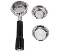 Ujjdwiurgh Machine à café expresso professionnelle sans fond en acier inoxydable de 58 mm avec panier filtrant simple et double tasses