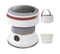 Ujjdwiurgh Machine à Laver Portable, Machine à Laver Pliable et Portable, Laveuse Portable Pliable de 8 L avec Essoreuse, Installation Facile, Prise UE