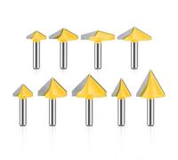 Ujjdwiurgh Machine de Gravure, Fraise 3D, Cutter en V, Fraise 3D, Outils de Menuiserie, Ensemble de 9 Pièces.