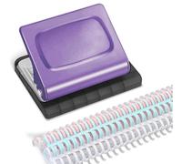 Ujjdwiurgh Machine de Liaison de Punch à 10 Trous pour les Planificateurs, avec 10 Anneaux de Liant Multicolores, pour A4 (30 Trous) et A5 (20 Trous) Bouclé