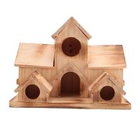 Ujjdwiurgh Maison à Oiseaux en Bois à Suspendre à L'Extérieur, Maison à Oiseaux Faite à la Main à 6 Trous