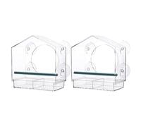 Ujjdwiurgh Mangeoire à oiseaux en acrylique transparent avec fenêtre pour oiseaux