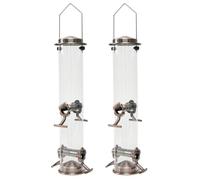 Ujjdwiurgh Mangeoire tubulaire à suspendre pour oiseaux sauvages, anti-rouille, décoration de jardin, mangeoires à oiseaux, mangeoires pour animaux domestiques, nourriture facile à utiliser