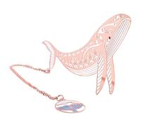 Ujjdwiurgh Marque-page baleine en métal - Cadeau d'anniversaire pour les amateurs de livres - Marque-page en laiton pour la fête des mères