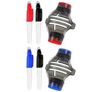 Ujjdwiurgh Marqueur de balle de golf et stylos de marquage pour alignement de gabarit de marquage, doublure de marquage, outils de rotation à 360 degrés, bleu et rouge