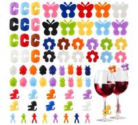 Ujjdwiurgh Marqueurs de Verre en Silicone Colorés Marqueurs de Verre à Boire Marqueurs Élégants pour Verres à Boire