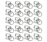 Ujjdwiurgh Matériel de Porte-Clés avec Anneaux de Porte-Clés pour Sangle de Sac, Matériel de Porte-Clés en Métal Argenté 20 Pièces