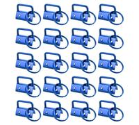 Ujjdwiurgh Matériel Porte-Clés avec Anneaux Porte-Clés pour Sangle de Sac, Anneau Porte-Clés en Métal Bleu 20 Pièces