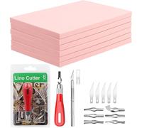 Ujjdwiurgh Meilleur Kit de Fabrication de Tampons en Caoutchouc Kit de Linoléum Kit de Tampon en Caoutchouc Bloc de Sculpture Complète Ensemble pour la Sculpture de Tampon de Bricolage