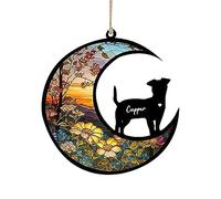 Ujjdwiurgh Mémorial pour chien, personnalisé avec nom, date, races de chiens, perte d'animaux, lumière acrylique tachée, facile à utiliser