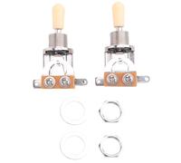 Ujjdwiurgh Métrique 3 Voies Court Droite Guitare Pickup Sélecteur Commutateur Pour Commutateur Guitare Électrique Lp Pièces, Argent et Beige (Pack de 2)