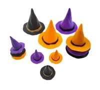 Ujjdwiurgh Mini Chapeau de Sorcière Décor D'Halloween Chapeaux Miniatures pour Gâteau Minuscule Ornement Maison Décors en Plastique Artisanat Décoration