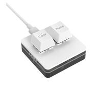 Ujjdwiurgh Mini Clavier Personnalisé 2 Touches RVB Macro OSU Clavier Mécanique Programmable pour Le Travail de, Blanc Type B Installation Facile