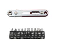 Ujjdwiurgh Mini Clé à Cliquet à Tête Plate, Tournevis Décalé à 90 Degrés, Poignée avec D'Embouts, Clé à Cliquet à Double Tête D'Entraînement, Outil Manuel, Installation Facile, Facile à Util