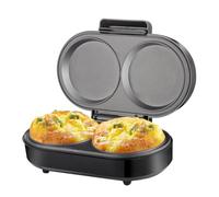Ujjdwiurgh Mini Omelette Double Ronde Antiadhésive pour Préparer 2 Petits-Déjeuners Individuels Personnalisés et Hamburgers Prise UE