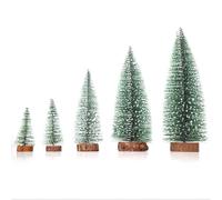 Ujjdwiurgh Mini sapin de Noël sur base en bois Décoration de bureau